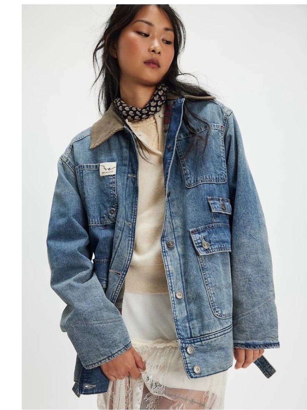 NWT Free People Sweet Talk
Denim Barn Coat Oversized
